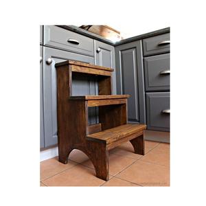 Compact Wooden <b>Step</b> <b>Stool</b> with Stable Handmade Structure Perfect for Kids Rooms Pantry Spaces Kitchen Counters and Home Tasks - Product Image 2
