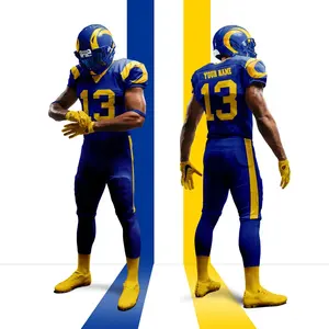 Meilleur uniforme de football américain respirant à manches courtes, personnalisable, de haute qualité, vente en gros - Product Image 1