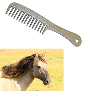 หวีโลหะแบบพรีเมี่ยมทนทานสำหรับขนสัตว์เลี้ยงดีไซน์ฟันกว้างสำหรับดูแลสุนัขและแมวอย่างมีประสิทธิภาพวัสดุไม้ - Product Image 1
