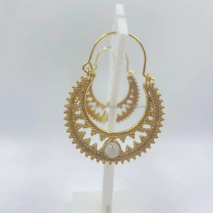 ต่างหูเงินสเตอร์ลิง925ชุบทอง1ไมครอนพร้อมมุกราคาที่ดีที่สุดสำหรับงานแต่งงานและของขวัญสำหรับผู้หญิง - Product Image 1