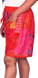 Indian Handmade Super <b>Comfy</b> Unisex Patchwork Shorts Handmade Rayon Patchwork Shorts Boho Hippie Summer Unisex Yoga Shorts - Product Image 3