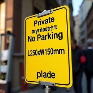 <b>Private</b> Property/No <b>Parking</b> <b>Sign</b> L250xW150mm Yellow Black Plastic Yard & Lawn <b>Sign</b> - Product Image 2