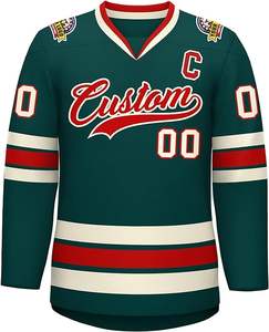 Poliéster de alta calidad Diseño libre Jersey de hockey sobre hielo Impresión por sublimación Logotipo bordado Uniforme de hockey sobre hielo personalizado - Product Image 1