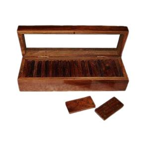 Boîte de Dominos en bois de pin de haute qualité conception de mini coffre au trésor faite à la main Unique pour la maison article décoratif emballage de bijoux de luxe - Product Image 2