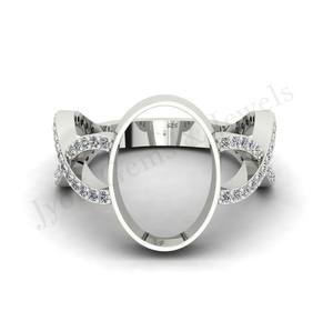 Vente en gros de bijoux en argent sterling semi-monté serti de bagues de fiançailles classiques fait à la main avec placage en or 14 carats - Product Image 5