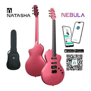 Guitarra Eléctrica Nebula en Color Rosa Melocotón, Modelo 103019 - Product Image 2