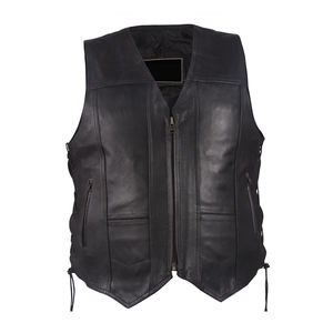Gilet de motard en cuir de nouvelle conception / Gilet de moto pour hommes / Vente chaude Gilets en cuir de bonne qualité - Product Image 3