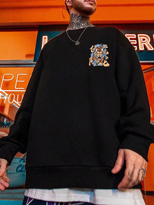 Sudadera de Forro Polar para Hombre al por Mayor, Sudaderas Oversize con Cuello Redondo, Impresión de Logotipo Personalizado, Sudaderas Lisas sin Estampado - Product Image 3