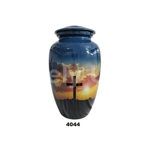 Urna de cremación cruzada para cenizas humanas, urna funeraria hecha con cielo azul, urna de aluminio con bolsa de terciopelo gratis - Product Image 1