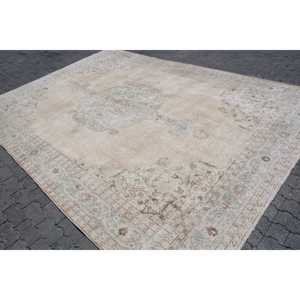 Alfombra Turca de 8.4x11.7 pies, Alfombra Vintage con Estampado Animal Azul, de Lana - Product Image 2