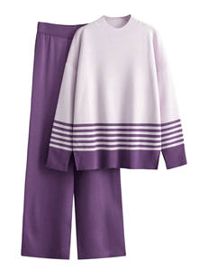 ชุดวอร์มผู้หญิงผ้าฝ้ายพิมพ์ลายโพลีเอสเตอร์2ชิ้นสีปกติมีให้เลือกทั้งหมด - Product Image 5