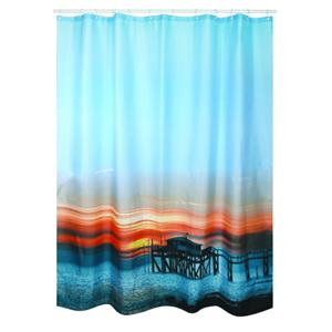 Cortina de Ducha de Poliéster 180x200 cm, Diseño Atardecer - Product Image 1