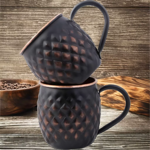 แก้วมักทำจากทองแดงแท้ขนาด16ออนซ์ถ้วยมอสโกทรงค้อนสีดำถ้วยโลหะบริสุทธิ์ปลอดภัยสำหรับดื่มมอสโก - Product Image 1