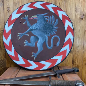 โล่โลหะทรงกลมทำด้วยมือจาก vikinginginghandmade ดีไซน์เนอร์สำหรับสร้างโรงละครและโรงภาพยนตร์ - Product Image 1