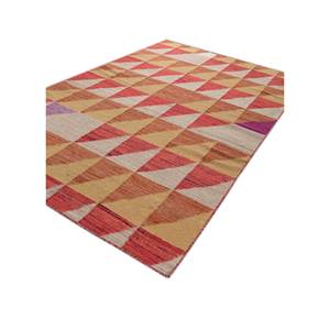 Classic Beige & <b>Brown</b> <b>Wool</b> Rugs Handmade Geometric Checkers Flat Weave Rectangle Hallway for Bedroom-ADWL-13116 - Product Image 2