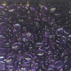 พลอยแอมะทิสต์แอฟริกันคุณภาพสูง ทรงหยดน้ำ ขนาด 6x4 มม. แบบคาโบชอง พลอยธรรมชาติ - Product Image 4