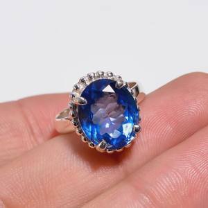 Handmade Tanzanite Ring Oval Gemstone Sterling <b>Silver</b> December Birthstone Jewelry Elegant Gift For Women - Product Image 3