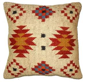 Alfombra de yute de lana cuadrada de estilo moderno tejida a mano, funda de cojín decorativa Bohemia rústica Vintage, funda de almohada para decoración del hogar - Product Image 1