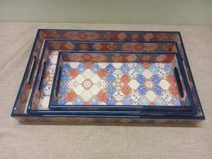 พิมพ์เคลือบและถาดเสิร์ฟไม้สําหรับเสิร์ฟอาหาร ถาดไม้ล่าสุดในราคาขายส่ง จานใหม่ จานอินเดีย ดีที่สุด - Product Image 5