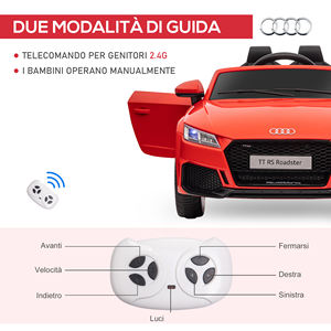 Auto Eléctrico para Niños de 3 a 5 Años con Licencia para TT con Control Remoto y Faros LED de PP y Metal 102x60x44 cm Rojo - Product Image 5