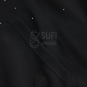 Sweat-shirt décontracté pour femme à capuche, en tricot 100% coton, orné de strass scintillants, idéal pour l'hiver, respectueux de l'environnement - Product Image 5