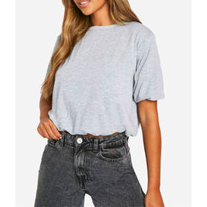 Fabricante personalizado camiseta Casual Wear Slim Fit Camisetas cuello redondo 100% algodón transpirable camisetas Tops para mujeres - Product Image 4