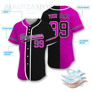 Maillots de baseball tendance et personnalisés - Vêtements de sport en tissu 100% polyester, personnalisables, fabriqués au Pakistan - Product Image 2