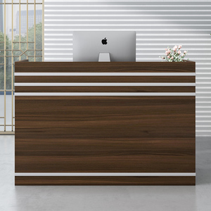 Bureau de réception commercial moderne blanc brillant en matériau de surface solide pour immeuble de bureaux, école, hôtel, centre commercial, supermarché - Product Image 2
