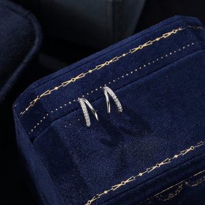 उत्कृष्ट स्टेनलेस स्टील डबल-रिंग ईयररिंग्स सेट क्यूबिक ज़िरकोनिया ट्रेंडी ज्यामितीय स्टड सोना/चांदी/गुलाब सोना/चांदी/गुलाब सोना प्लेटेड-परफेक्ट - Product Image 1