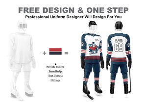 Uniforme d'équipe de hockey sur glace en polyester à séchage rapide de haute qualité personnaliser la conception impressionnante impression par sublimation uniforme de hockey sur glace pour hommes - Product Image 2