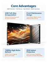 Écran LED mural intérieur P1.86, P2 pour centre commercial, affichage vidéo OEM, fonction d'affichage numérique et de bienvenue, taux de rafraîchissement élevé 7680Hz