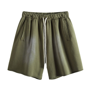 Short de rue vintage déchiré et lavé à l'acide pour hommes OEM avec décoration à motifs 100% tissu de laine de coton éponge française - Product Image 3