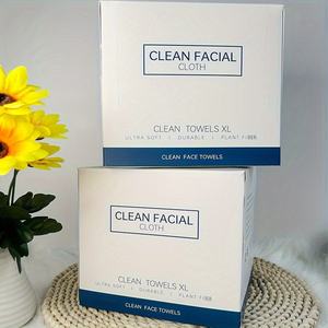 50pcs Disposable Cotton Face Towel <b>Box</b> Thickened 10.24*11.81 Inch 85 GSM Square Cleansing Towel for Makeup <b>Remover</b> - Product Image 1