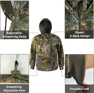 Sudadera con Capucha de Invierno para Hombre, Talla Grande, Mangas Largas, Cierre de Cremallera de un Cuarto, Impermeable y Cortavientos, Corte Holgado, Hecho en Pakistán - Product Image 3