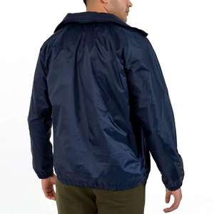 Venta al por mayor de alta calidad de los hombres impermeable con capucha empacable cortavientos ligero con cremallera completa chaqueta de escalada - Product Image 2