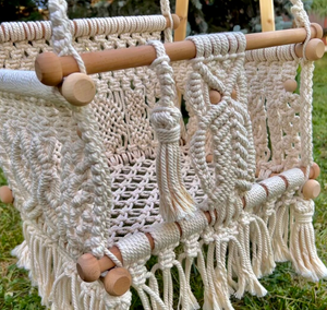 Macrame Rope Baby Shower COTTON HANDMADE NATURAL Baby <b>Swing</b> Set Style Color baby bedside sleeper - Product Image 2