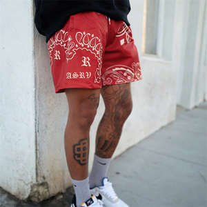 High Street <b>Men's</b> Gym Mesh Shorts Elastic Waist Custom <b>Bandana</b> Print Breathable for Beach Board Basketball-Wholesale Fashion - Product Image 6