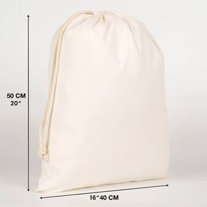 16 X 20 (40 X 50 Cm) Organic Cotton Drawstring <b>Pouch</b> Embroidered Logo Screen for Watches Crafts Customizable 4 oz <b>Laminated</b> - Product Image 3