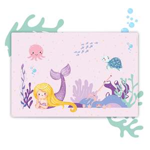 Alfombrilla de Escritorio con Diseño de Dibujos Animados Subacuáticos y de Sirenas - Product Image 1