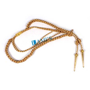 OEM Gold Bullion Wire <b>Braided</b> Aiguillette Customized Uniform Shoulder <b>Cord</b> Wholesale Bullion Wire Uniform Aiguillettes Cords - Product Image 6