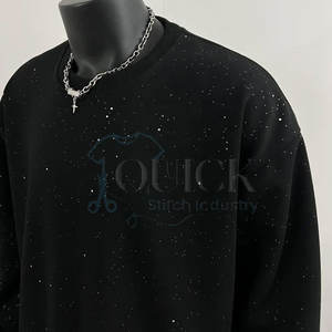 Venta al por mayor de algodón ligero personalizado mezclado ecológico transpirable polar invierno alta calidad pulóver sudadera con diamantes de imitación - Product Image 5