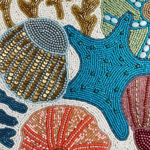 <b>Beaded</b> <b>Placemat</b> Handmade Charger Luxury Dining Holiday Decor Unique Piece Non-Slip MS Handicraft Housewarming - Product Image 1