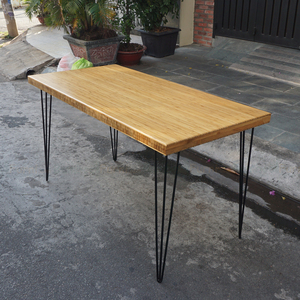 BFHB019-Executive <b>Desk</b> with 70x140cm Melamine Wood Top 50mm Thick Bamboo Luxury & Minimalist Industrial Design - Product Image 2