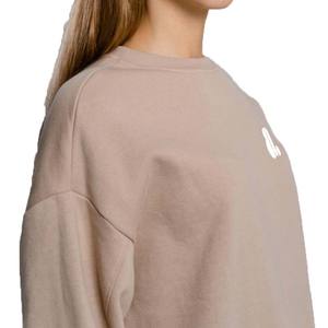 Sudadera de poliéster/algodón de gran tamaño de alta calidad para mujer, venta al por mayor, decoración de Bordado de lana pesada, hombro caído - Product Image 2