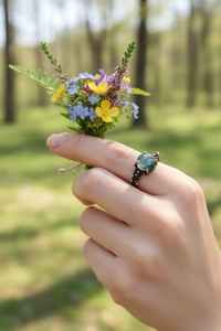 แหวนแต่งงานหรูหรา ทำจากเงินแท้ ประดับด้วยมอสอาเกตสีเขียว ได้รับการรับรองจาก IGI ลวดลายธรรมชาติ สง่างาม โดดเด่น คลาสสิกเหนือกาลเวลา - Product Image 2