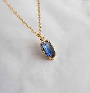 Blue <b>Sapphire</b> 925 Sterling Silver 14k <b>Gold</b> Plated Iced Blue Jewel Vintage Filigree Charm <b>Necklace</b> High Quality Nickel-Free - Product Image 2