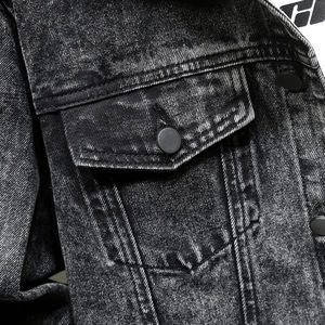 Ventes en gros de vestes en jean décontractées pour hommes de haute qualité, style streetwear, vestes en jean pour hommes - Product Image 5