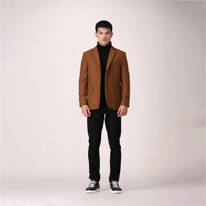 Nouveau costume de blazer pour homme, style britannique décontracté, coupe ajustée, respirant, grande taille, double boutonnage, tissu anti-plis personnalisable - Product Image 3