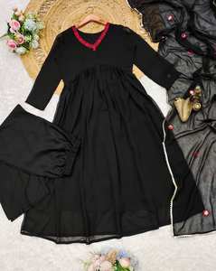 El último diseñador Faux Georgette Printed Work Anarkali Gown de FabZone - Product Image 3