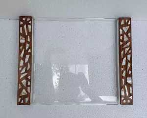 Plateau de service en acrylique avec incrustation de nacre, plateau multifonctionnel, design moderne, écologique, passe au lave-vaisselle, pour les fêtes - Product Image 1